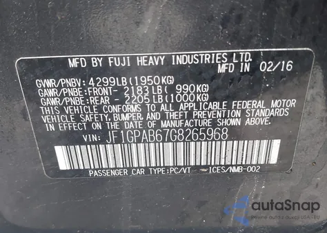 2016 Subaru Impreza 2.0I Premium z USA, uszkodzony, nr VIN JF1GPAB67G8265968